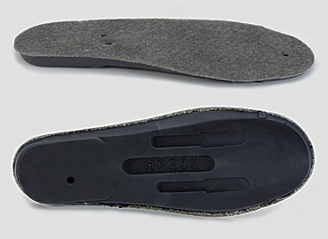 Soft polyurethane footbed for ski boots.